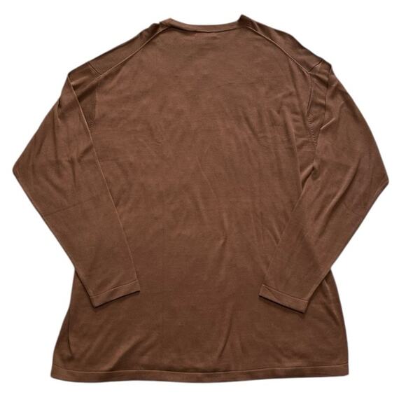 Cotton Traders Men's 2XLT 100% Silk Thin Knit Sweater Shirt Y2K Chestnut NWT - Picture 4 of 4